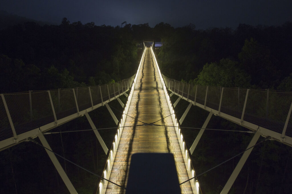 The Console Energy Bridge closes the gap between Base Camps A and B and the Summit Center. The bridge is an innovative architectural accomplishment that is one of a kind in the camping world.

(BSA photo by Shane Noem)